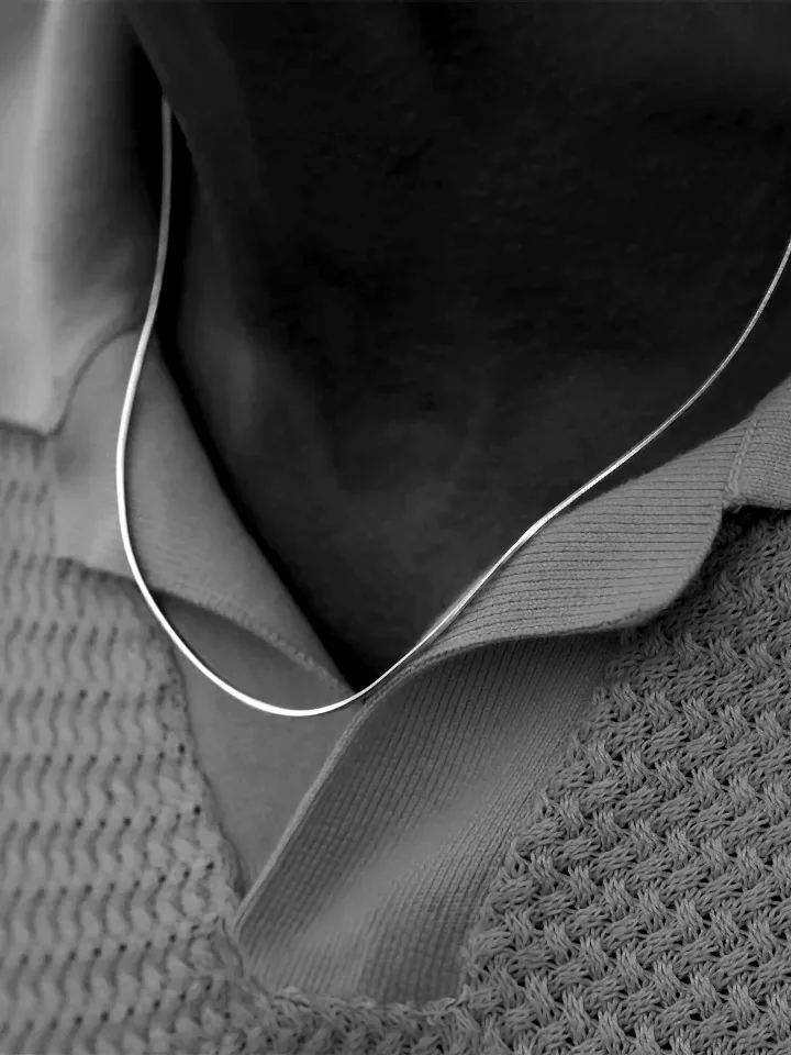 OCTAGON CHAIN NECKLACE IN SILVER